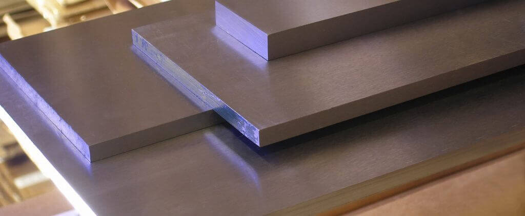 close-up of steel plates in different sizes.
